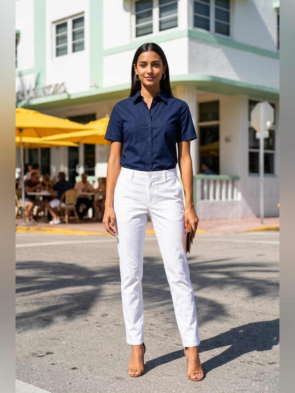 Michael Kors White Straight Leg Pants Size 8 EUC Like New Stretch Trousers - Picture 1 of 6